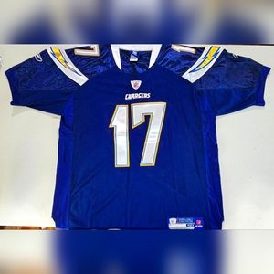 PHILIP RIVERS NAVY BLUE REEBOK SD CHARGERS JERSEY SIZE 50